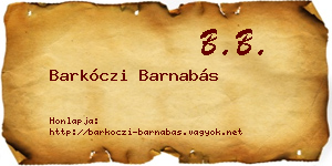 Barkóczi Barnabás névjegykártya