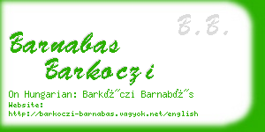 barnabas barkoczi business card