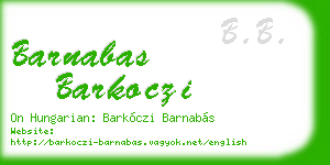 barnabas barkoczi business card